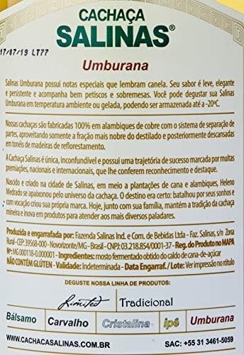 Cachaça Salinas Umburana 1L
