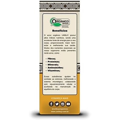 Arroz Cateto Integral Orgânico Umbuy 1kg: Puro Sabor e Saúde
