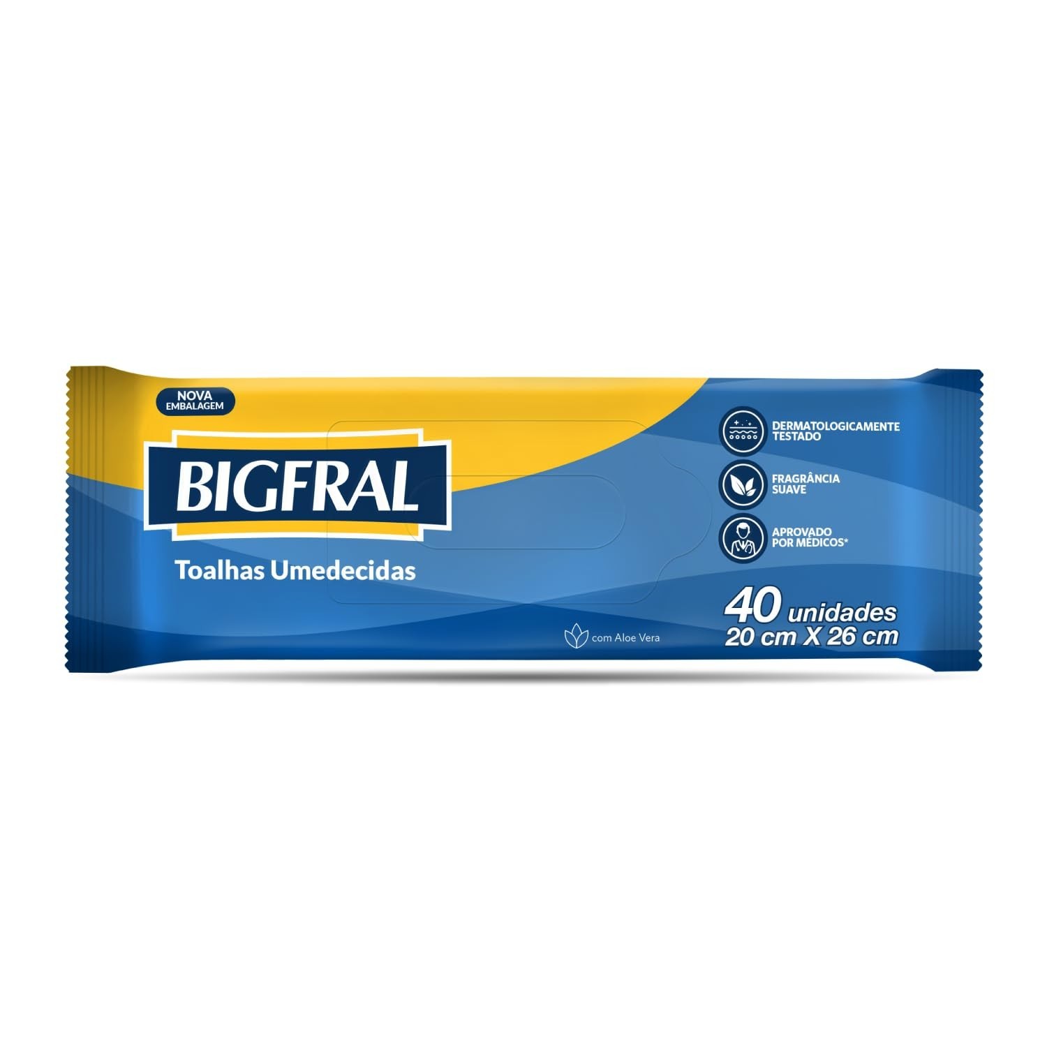 Toalhas Umedecidas Bigfral 40 Unidades - Extra Macias e Dermatologicamente Testadas