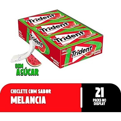 Trident Melancia Sem Açúcar: Refrescância e Sabor (21 unid.)