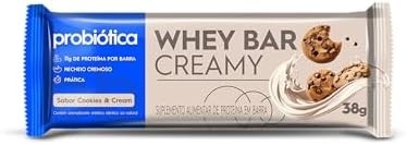 Probiótica Whey Bar Creamy Chocolate 12 Unidades 38G Cookies & Cream -