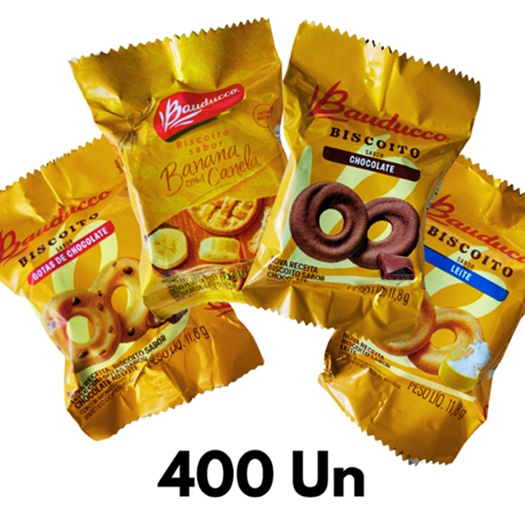 Biscoitos Bauducco 4 Sabores: 400 Unidades!