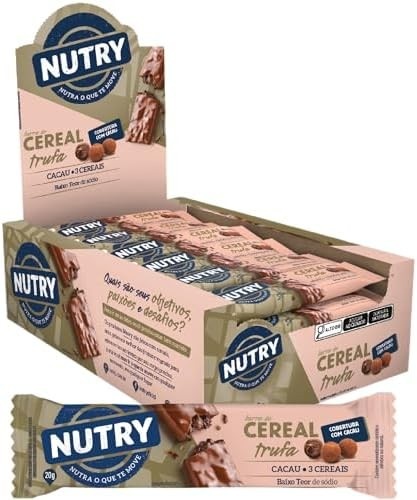 Barra de Cereais Nutry Trufa 20g -1 caixa com 24 unidades