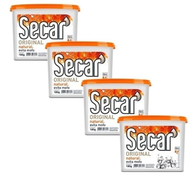 Kit 4 Unidades Secar Desumidificador Anti Mofo 180g - Combata Umidade e Fungos com Fragrância Agradável