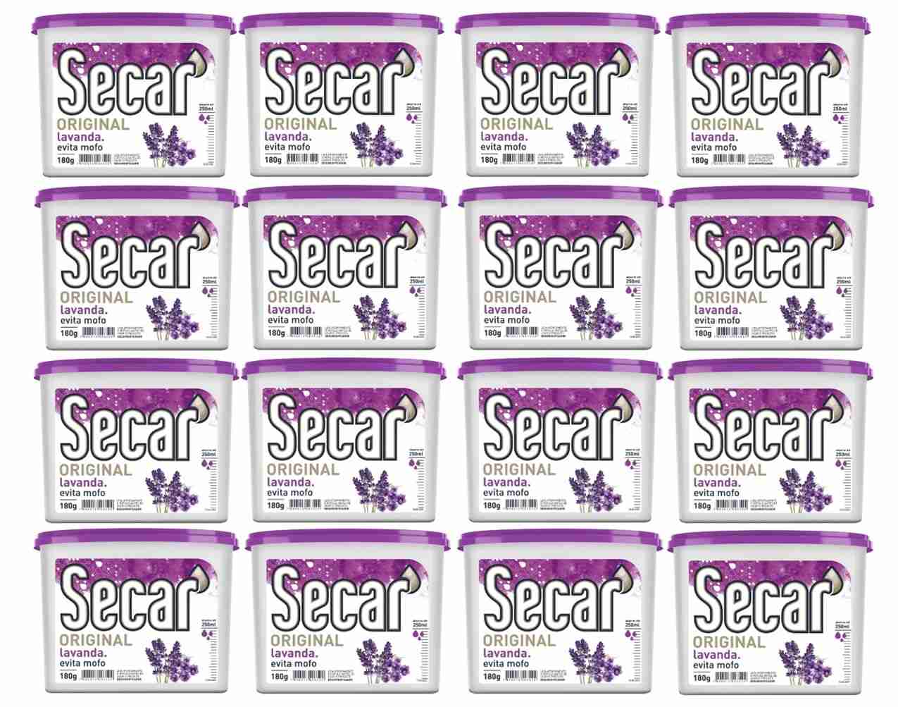 Anti Mofo Secar 16 Unidades x 180g Lavanda - Desumidificador Natural para Armários