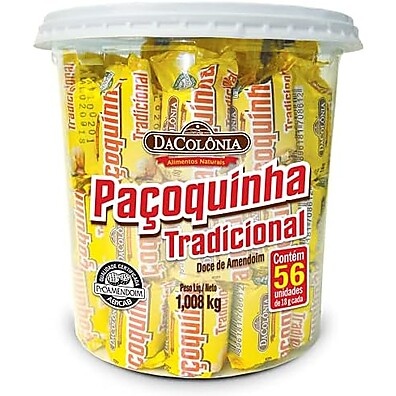 Paçoca Rolha Tradicional Dacolonia - Balde 56 Unidades