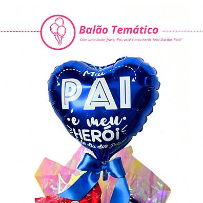 Presente Dia dos Pais: Caixa MDF com Chocolates e Ursinho