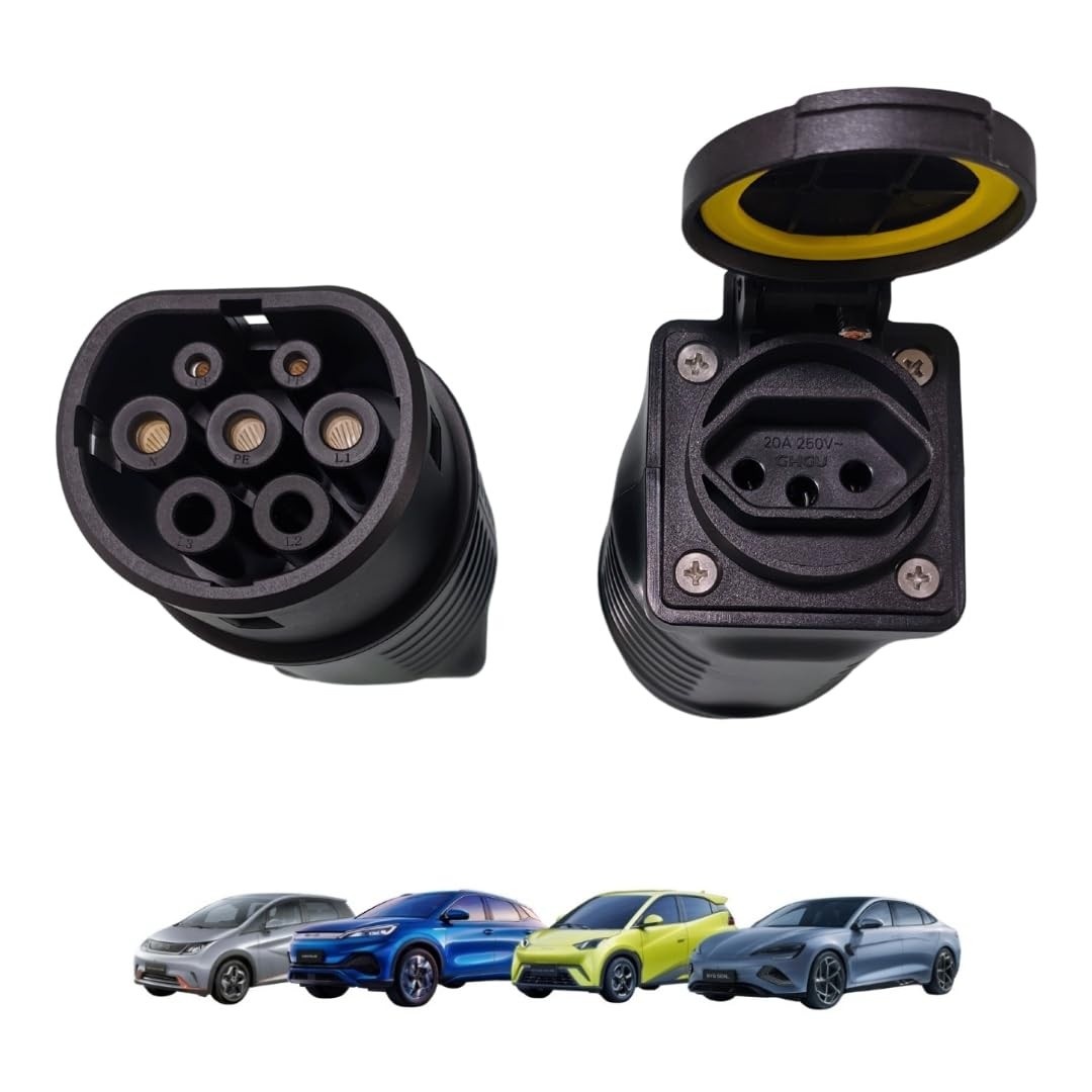 Plugue de Carga V2L para Carro Elétrico Tipo 2 (BYD, GWM) - Conexão Segura e Versátil