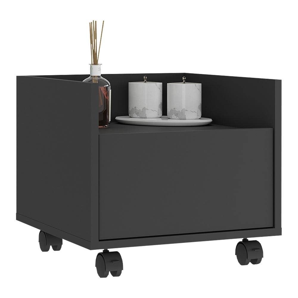 Gabinete Armário de Banheiro 40cm com Rodízios - Multimóveis V5035 Preto