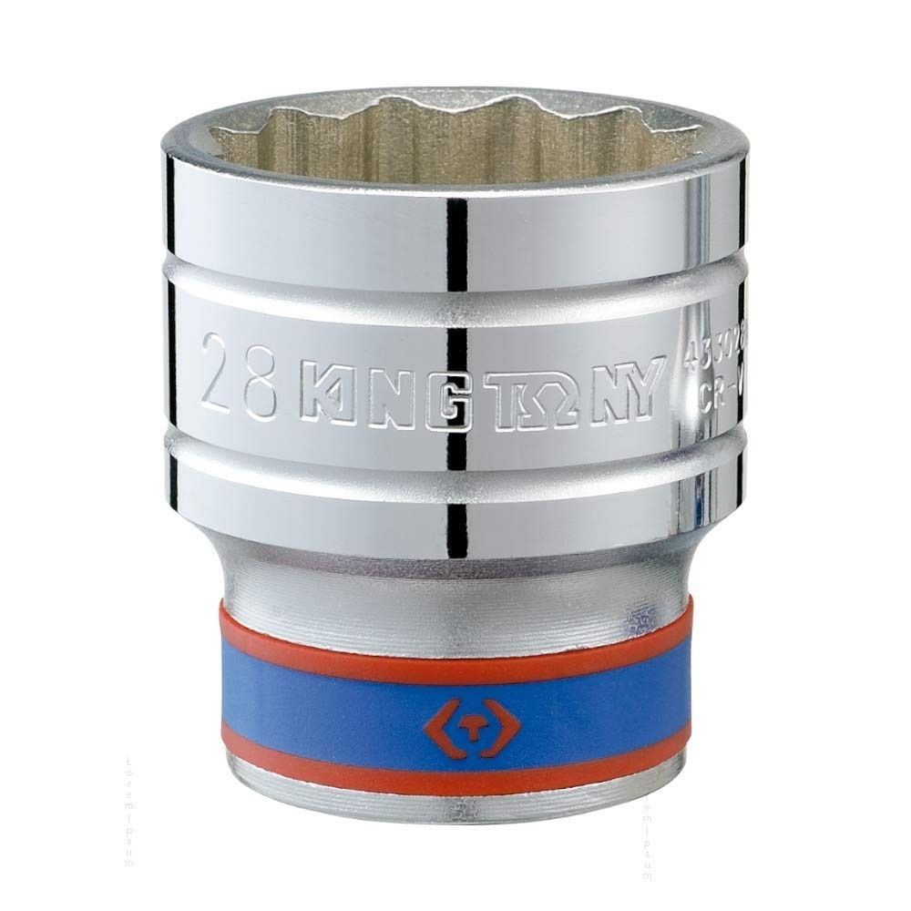 Soquete Estriado 3/8" King Tony 1/2" - Aço Cromo-Vanádio para Máximo Torque