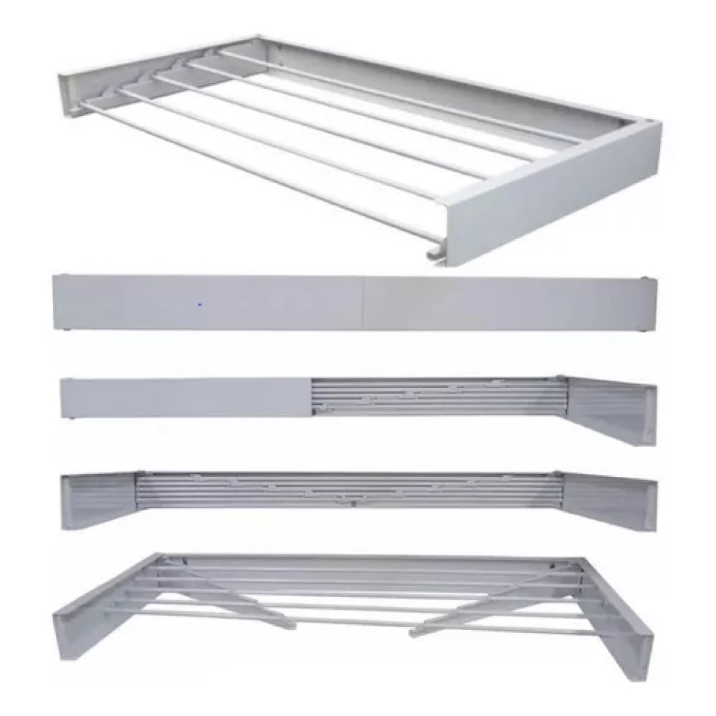 Varal Mágico Retrátil: 120cm, 7 Varetas, Discreto!