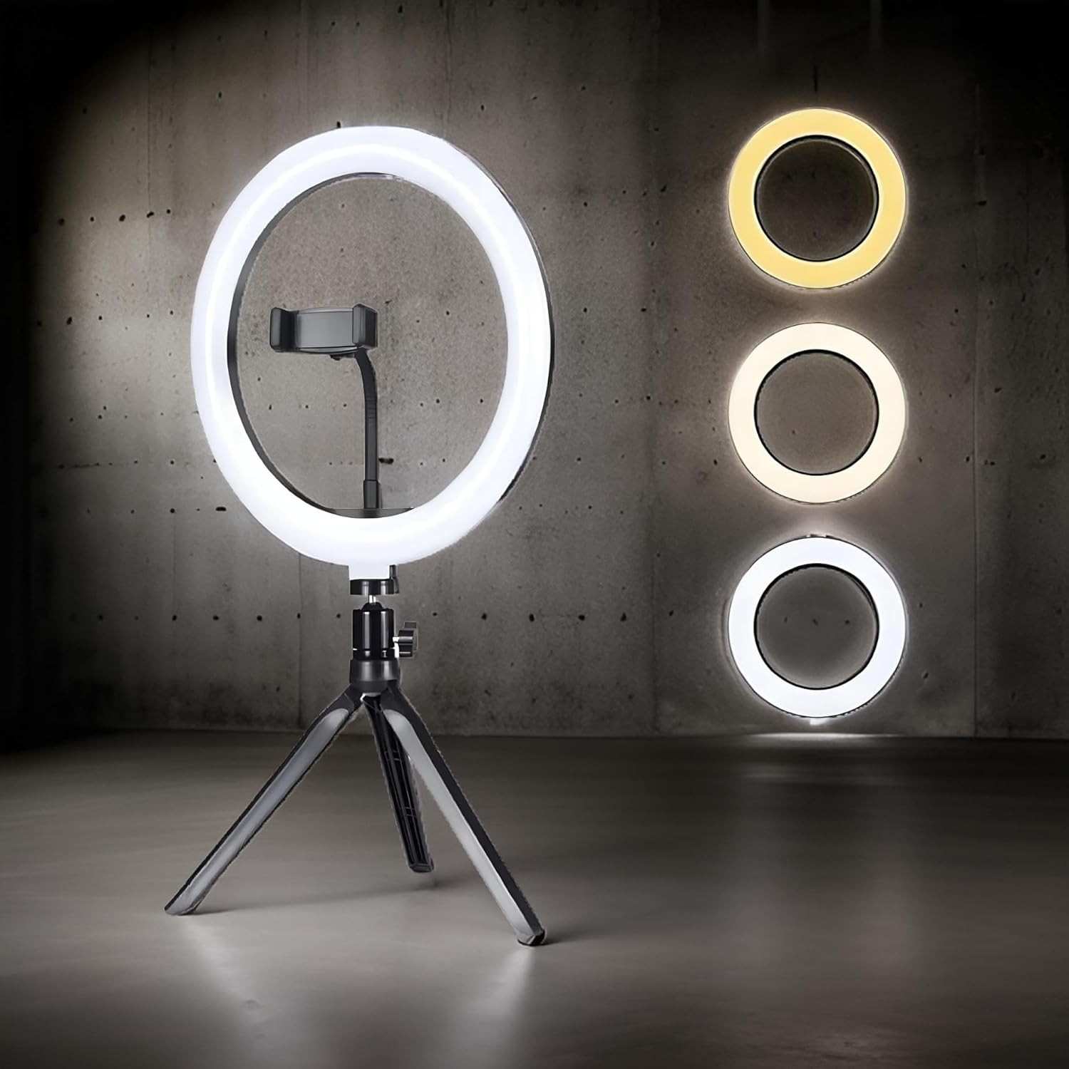 Ring Light Premium VARENZIA 8" com Tripé e Suporte Universal - Iluminação Profissional para Selfie e Conteúdo