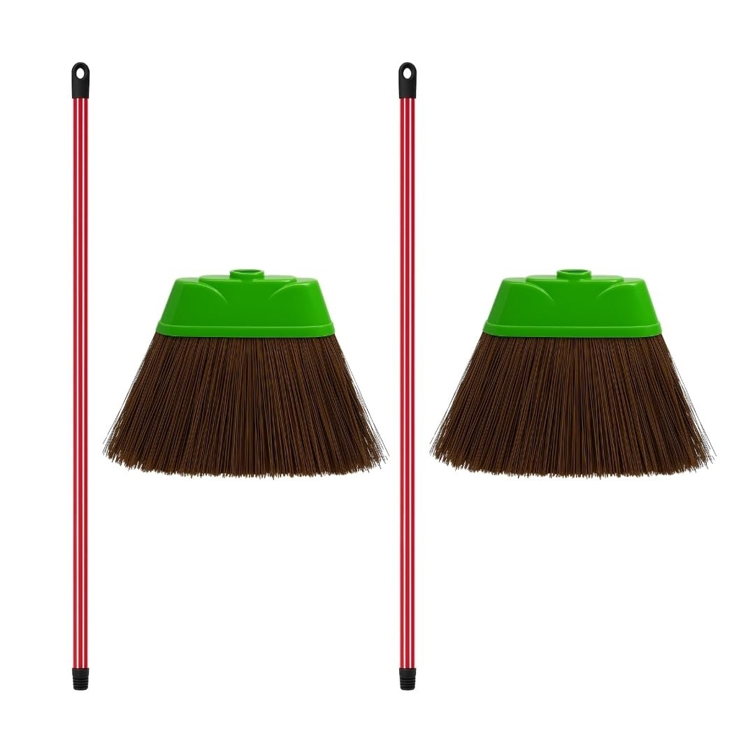 Kit 2 Vassouras de Piaçava 30cm com Base Reforçada - Ideal para Limpeza Pesada Doméstica e Profissional