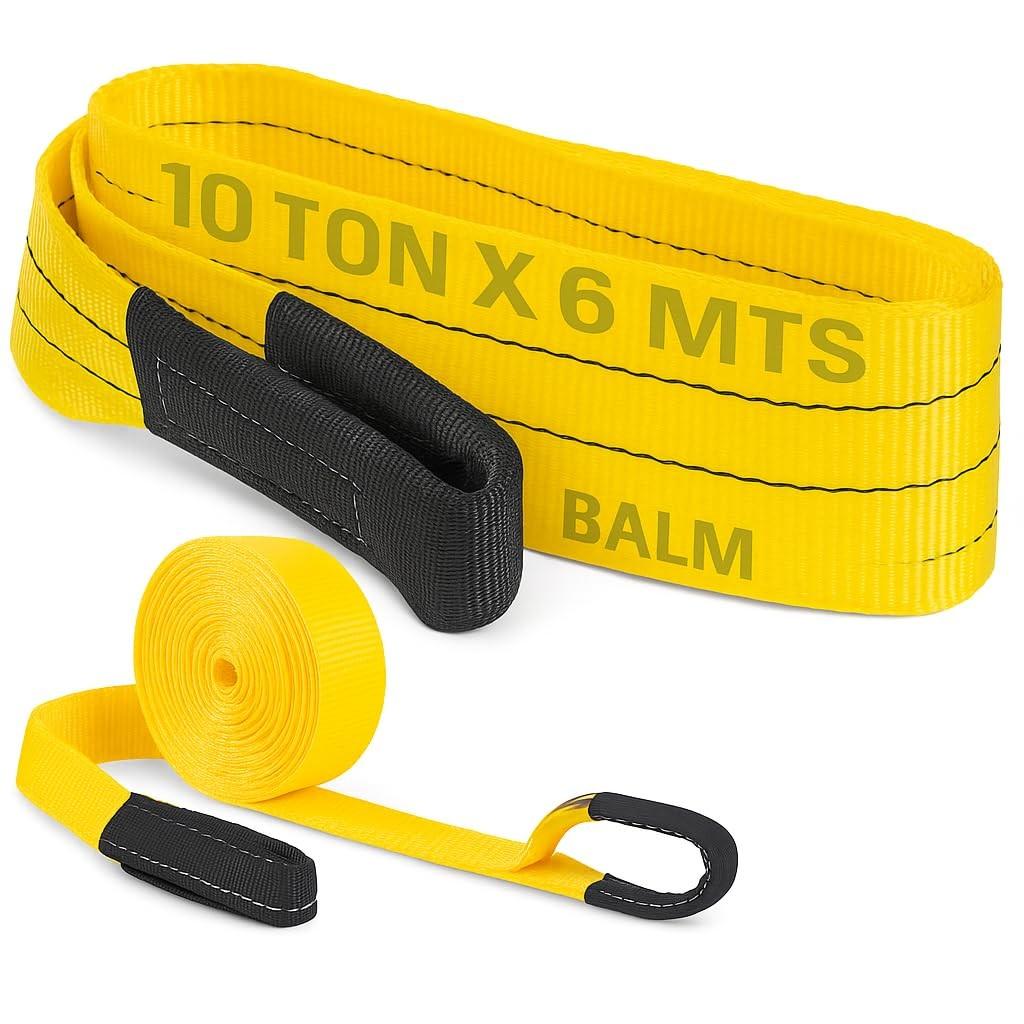 Cinta de Reboque 10 Toneladas - Resgate Veicular Seguro para Carros, 4x4, Caminhões e Mais (6m)