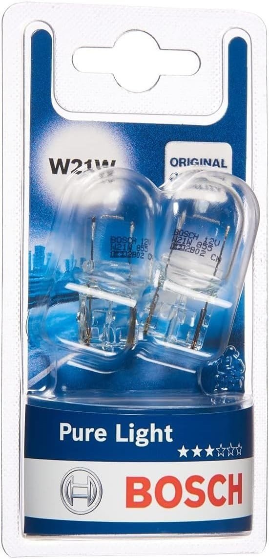 Lâmpada Automotiva Bosch W21W Pure Light 12V 21W Halógena: Brilho e Segurança para Seu Veículo