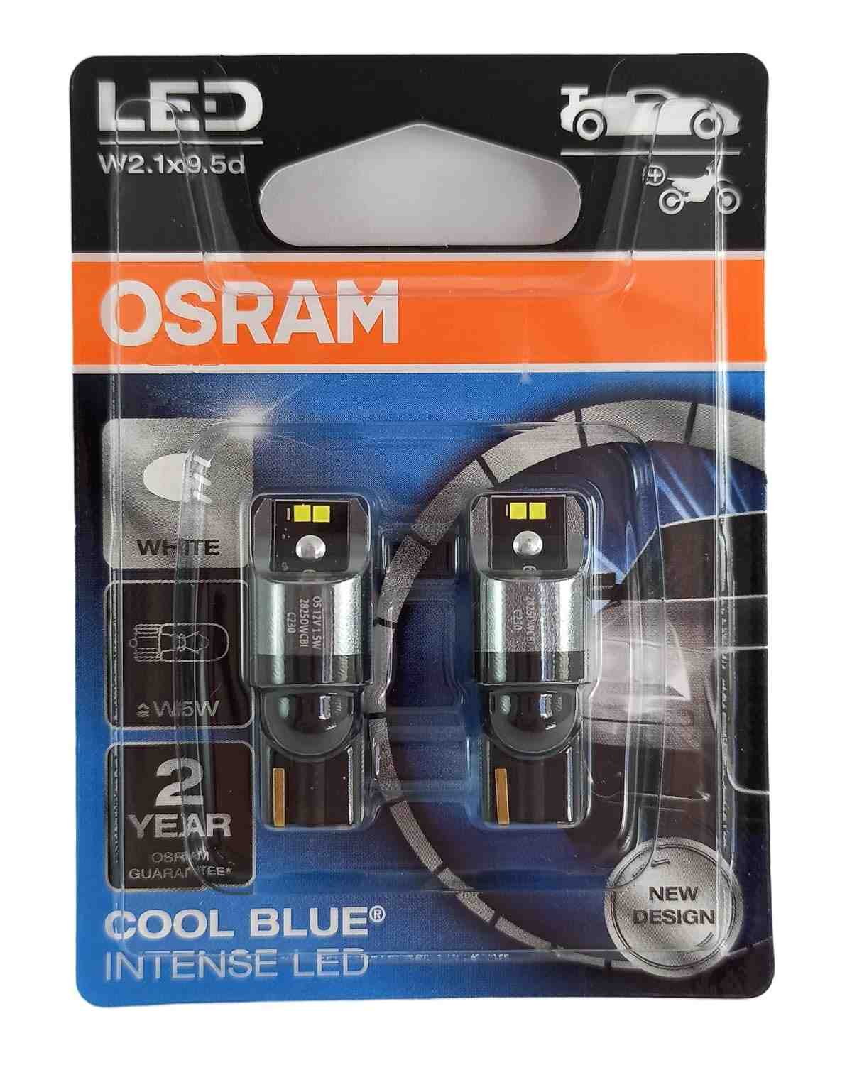 Lâmpada LED W5W OSRAM 6000K: Iluminação Branca e Moderna para seu Veículo