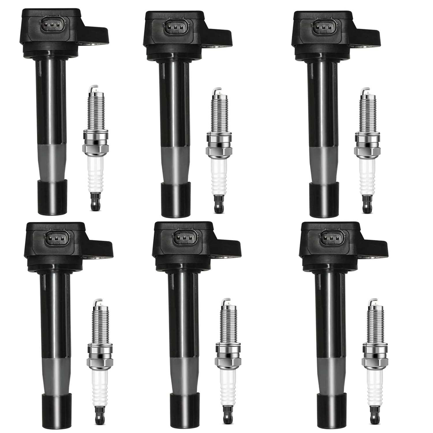 Kit 6 Bobinas de Ignição e Velas de Irídio para Honda Accord, Crosstour, Odyssey e Acura RL, TL, TSX 3.5L/3.7L