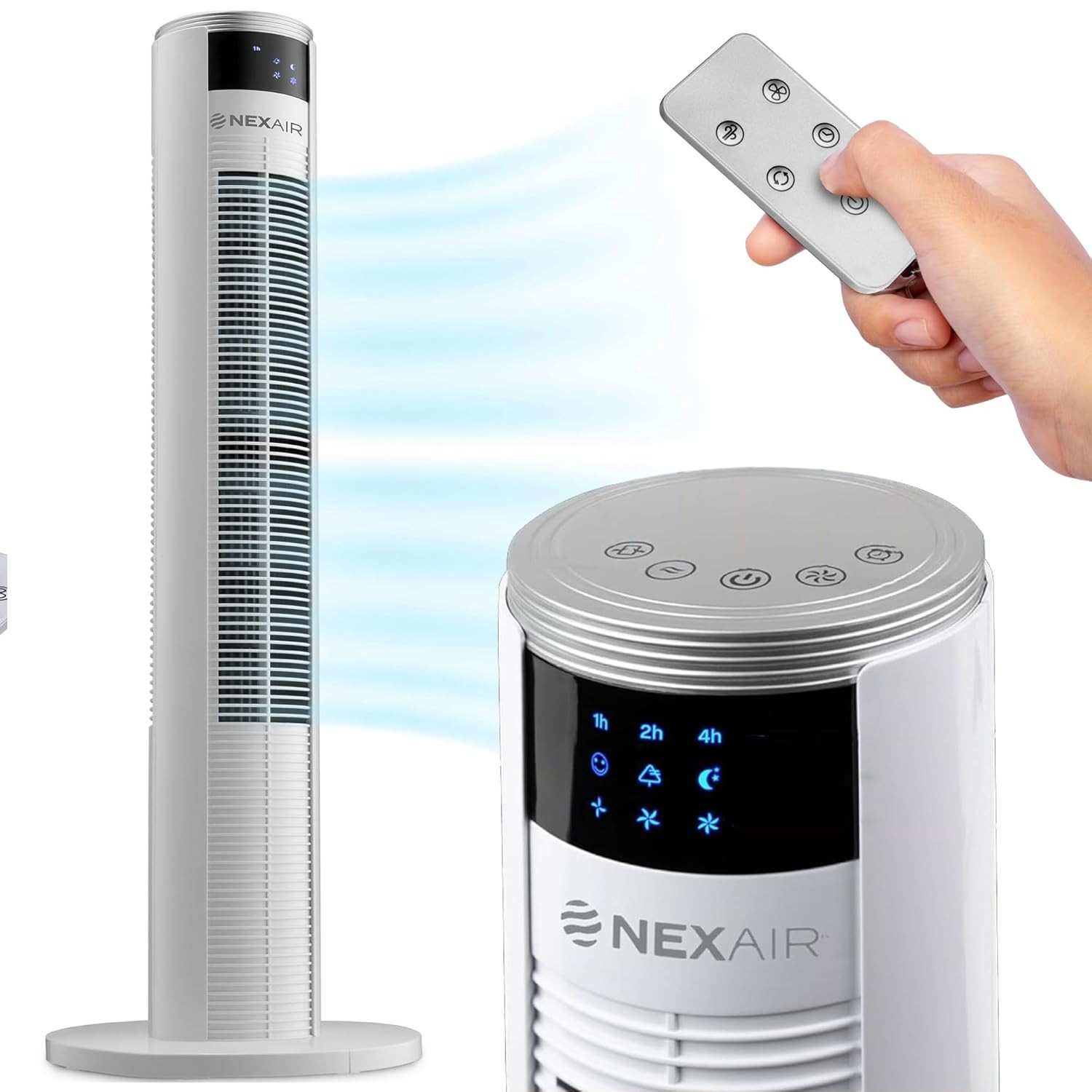 Ventilador de Torre Silencioso com 3 Velocidades, Oscilação e Controle Remoto - Ideal para Quarto e Escritório