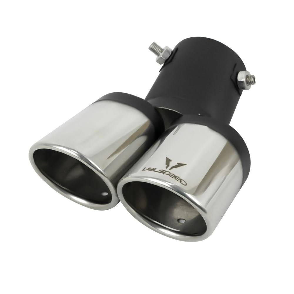 Ponteira Velspeed Esportiva Dupla Curva Oblíquo Preta - Estilo e Performance para Seu Carro