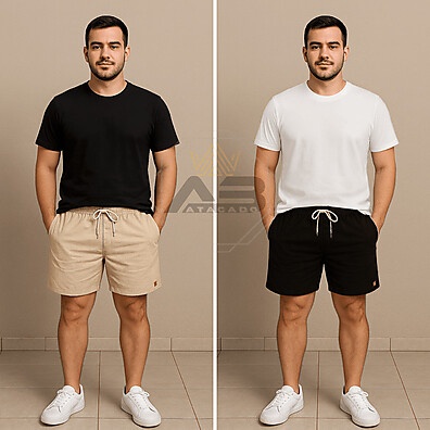 Kit 2 Shorts Linho Masculino Premium – Conforto e Estilo para o Verão