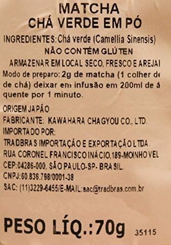 Chá Verde Matcha Kawahara 70g