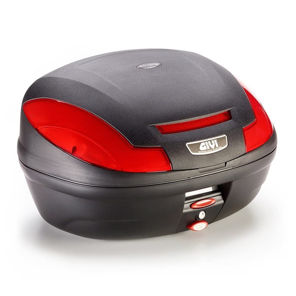 Bauleto Givi E470 Monolock 47L Vermelho: Máximo Espaço e Segurança para Sua Moto