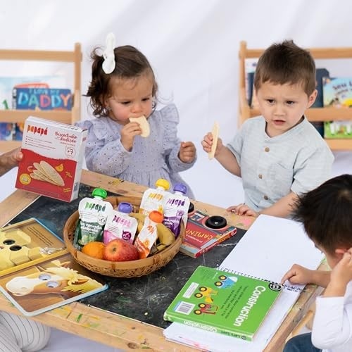 Papapá, Biscoito infantil para fase da dentição, Sabor Abóbora & Maçã, 36g, Vermelho