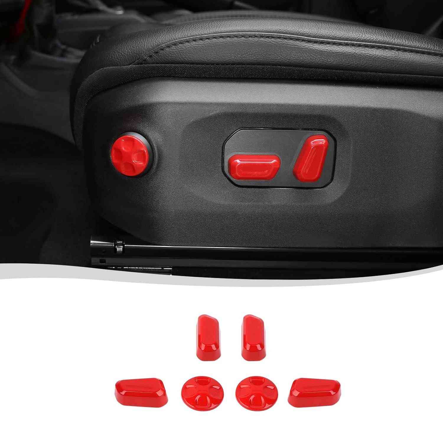 Capa Botão Controle Assento Jeep Wrangler JL/JT 2024+ Voodonala - Vermelho ABS (6 Peças)