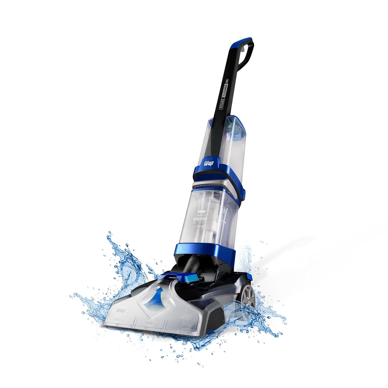WAP Power Cleaner Pro 2 em 1 - Extratora e Higienizadora Vertical com Escova Elétrica, 2000W