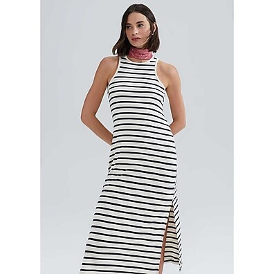 Vestido Midi Listrado: Elegância e Conforto Hering ✨