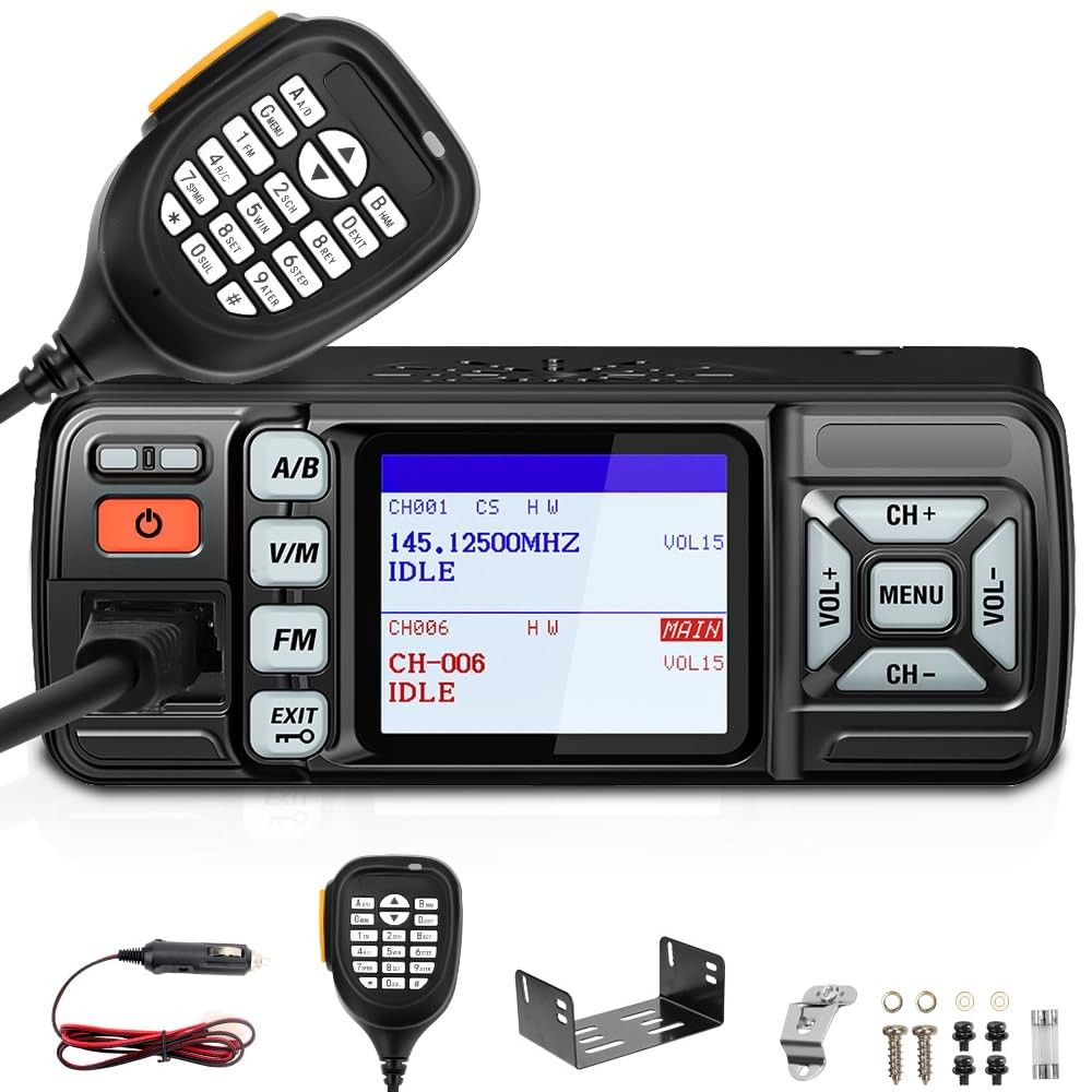 Rádio Comunicador AR-318: Comunicação Dupla U/V VHF/UHF com Tela Grande e Criptografia