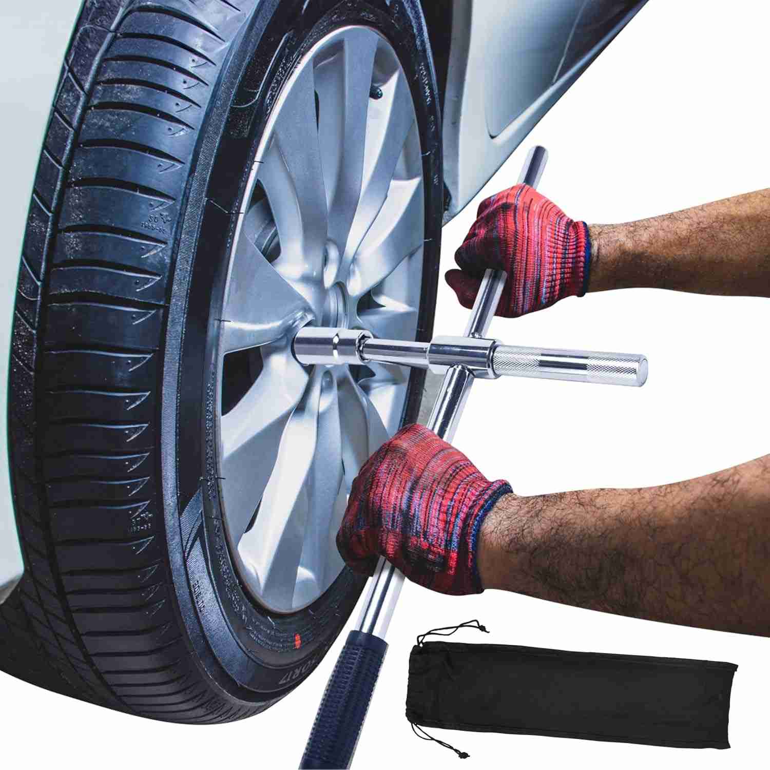 Chave de Pneu 4 Vias Boulder Tools 58cm Telescópica Universal - Essencial para Carro e Caminhão