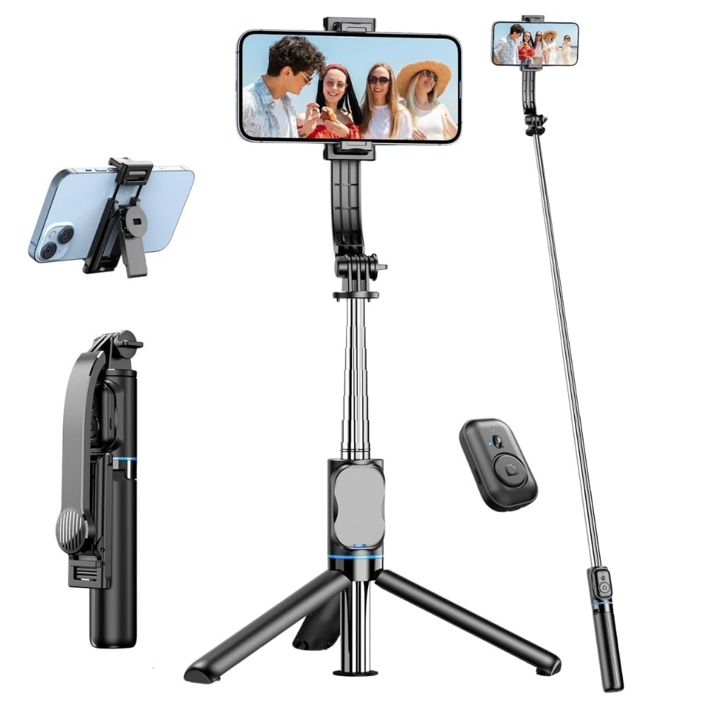 Bastão Tripé 2 em 1 com Controle Bluetooth: Selfie Perfeita e Vídeos Estáveis