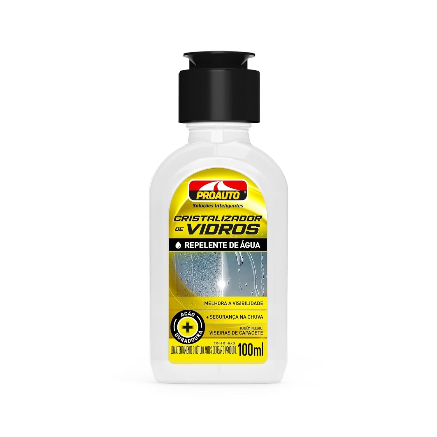 Proauto Cristalizador de Vidros 100ml: Visibilidade e Segurança Ampliadas