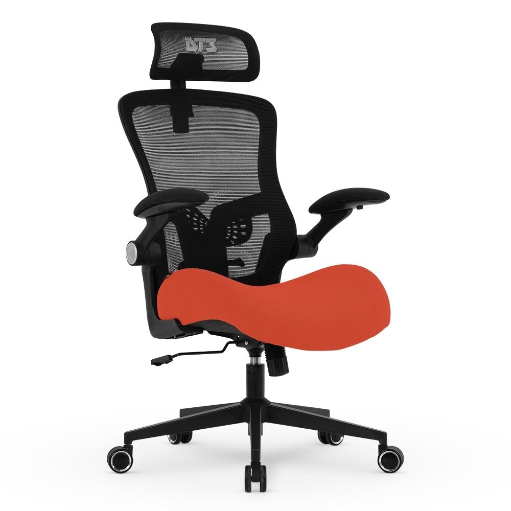 Cadeira de Escritório Ergonômica DT3 Vita Super com Apoio de Cabeça 2D, Revestimento Mesh e Braços Retráteis - Grey Frame