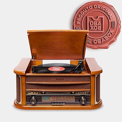 Vitrola Multifuncional ObaVintage: Toca, Grava e Revive a Música!