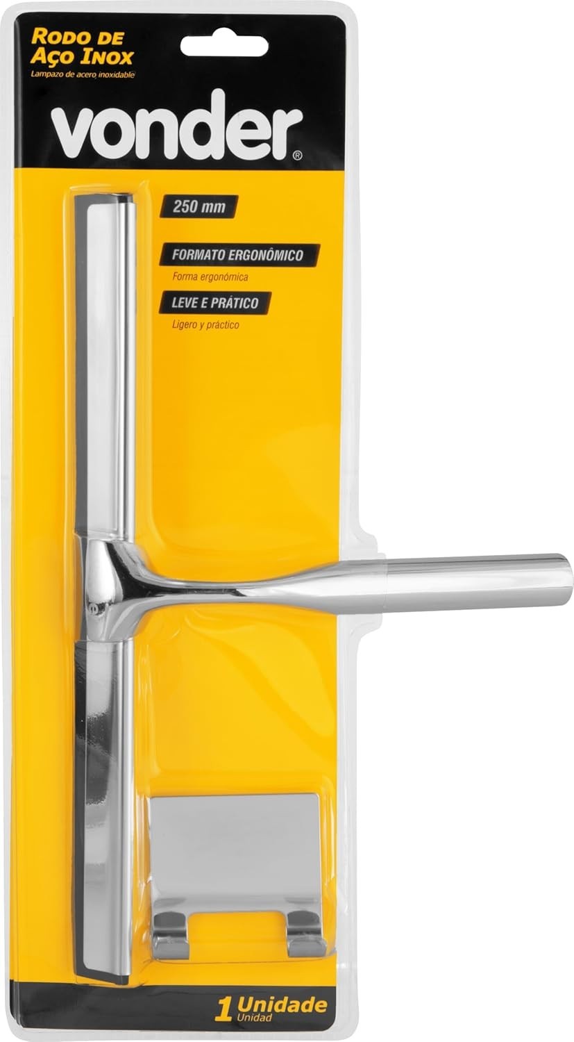 Rodo de Aço Inox Vonder 250mm - Limpeza Profissional com Durabilidade e Design