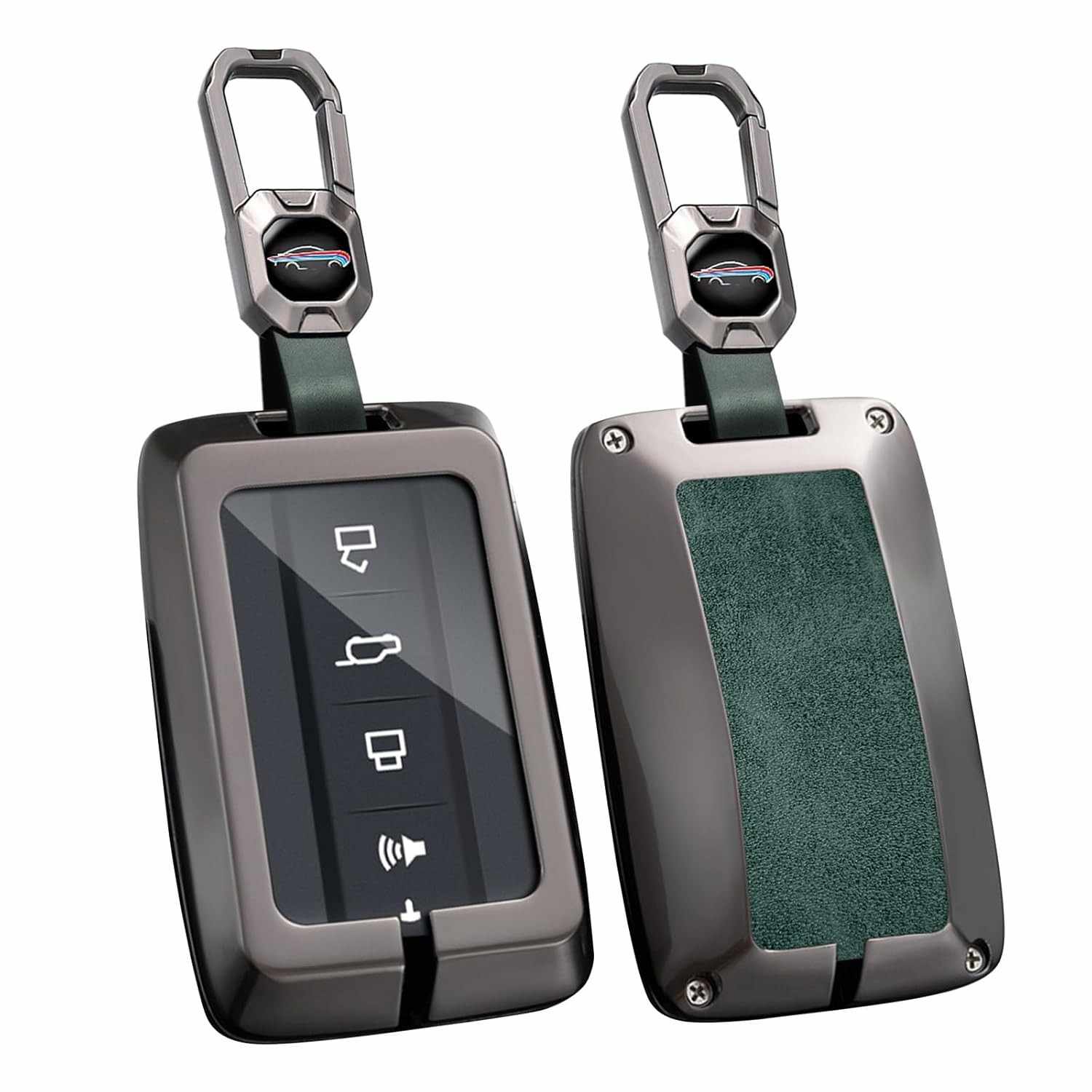 HIBEYO Capa Chaveiro Premium Liga e Couro para GWM WEY Tank 300/500 - Verde Elegante
