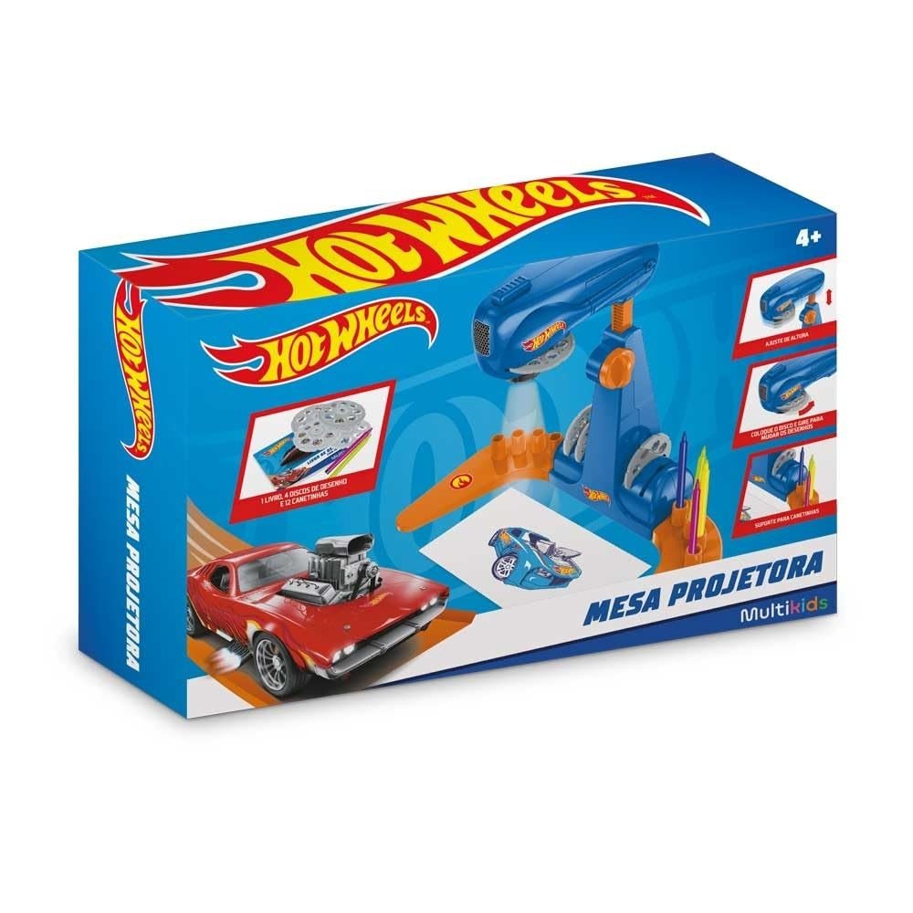 Mesa Projetora Hot Wheels Multikids - Desenhe e Aprenda com Diversão