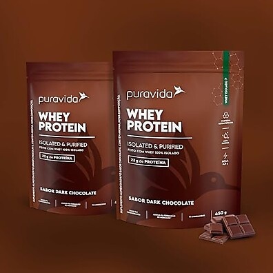 Whey Isolado Puravida Dark Chocolate 450g: Puro Sabor e Proteína