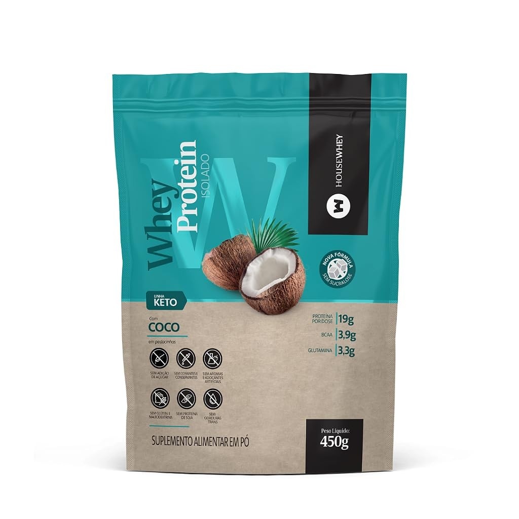 Whey Protein Isolado Housewhey Coco 450g: Puro Sabor e Alta Proteína