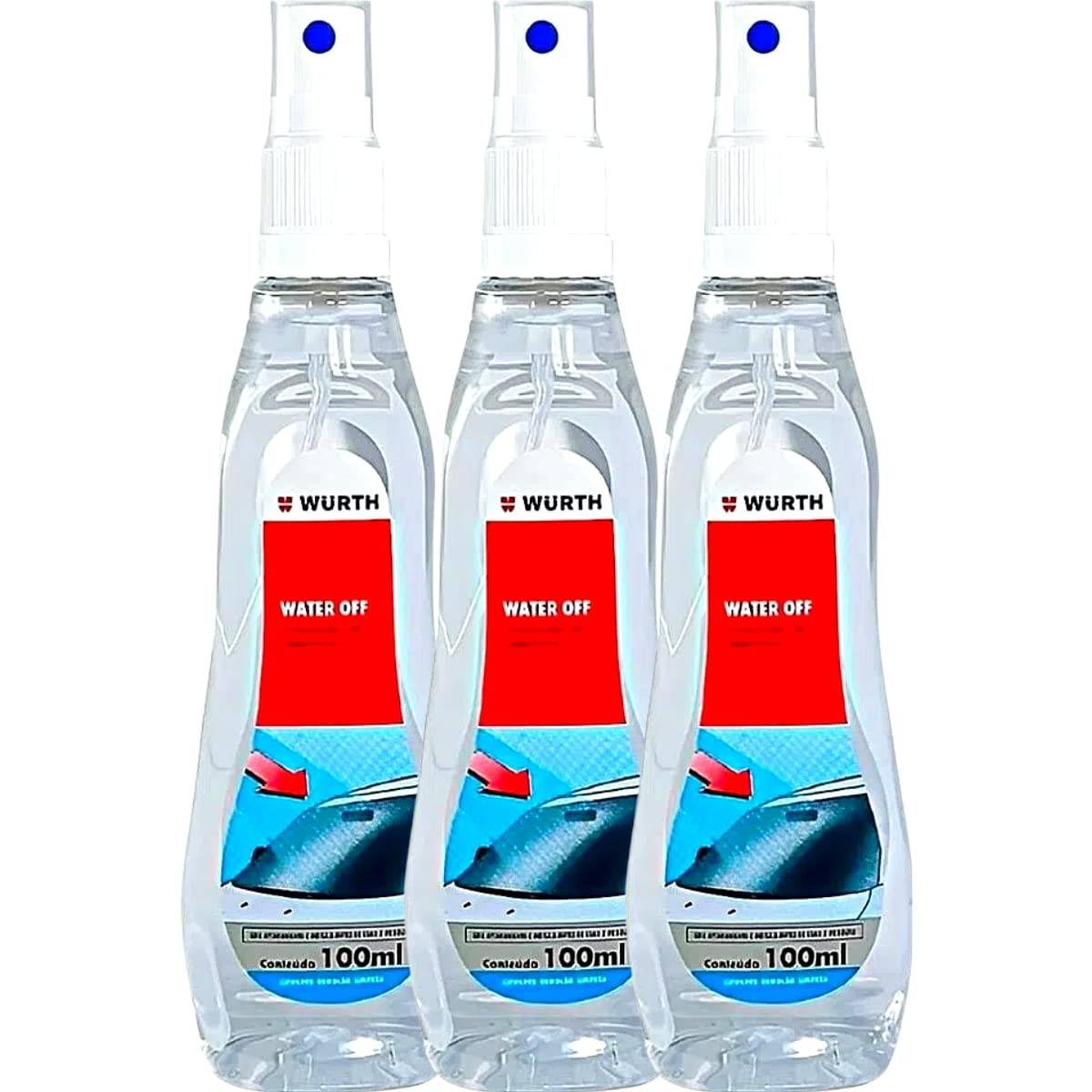 Kit 3 Cristalizador Vidro e Para-brisa Wurth: Visibilidade Hidrorepelente e Vitrificação 100ml