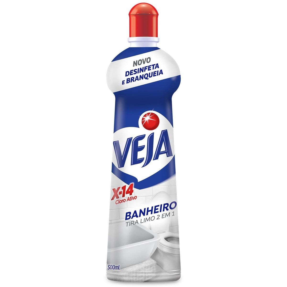 Veja X-14 Tira Limo Banheiro 500ml - Limpeza Profunda com Cloro e Branqueamento