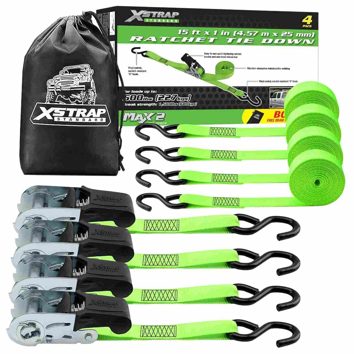 Kit 4 Correias de Amarração XSTRAP Standard 3,5m - Segurança Máxima para Carga e Veículos