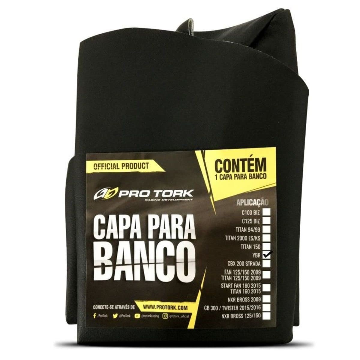 Capa de Banco Pro Tork para Yamaha YBR 125 Factor (Preta) - Conforto e Durabilidade