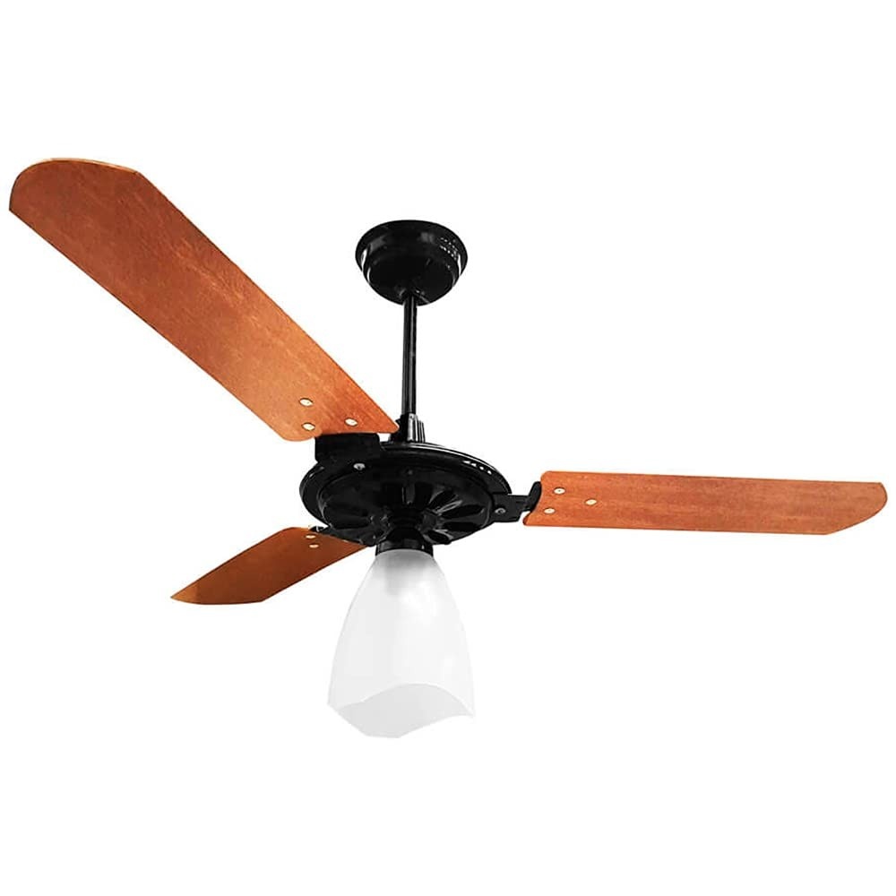Ventilador de Teto Yris Ventex Preto/Mogno 127V - Moderno, com Luz e Controle Touch
