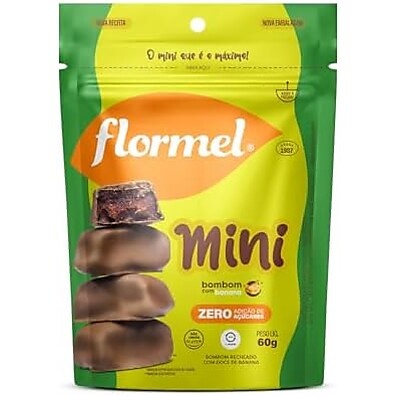 Mini Bombom Banana Flormel Zero Açúcar: Doce Saudável 60g